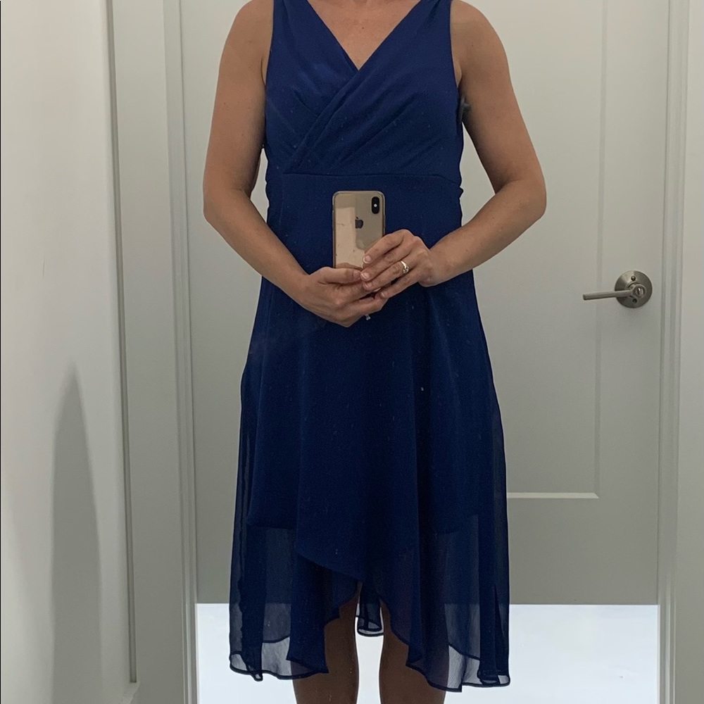 V-Neck Royal Blue Dress